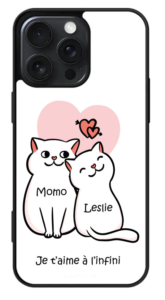 Coque couple de chats à personnaliser